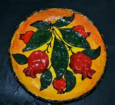 Decorative 3D Hand Made Clay Plate &quot;Armenian Pomegranates&quot; - £20.16 GBP