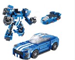 Transformers Blue 3 In One Sport Car With Set Custom Minifigures - $37.96