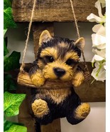 Realistic Teacup Yorkshire Terrier Puppy Dog Macrame Branch Hanger Statu... - €23,15 EUR