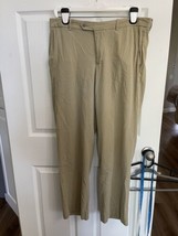 Tommy Bahama 90% Silk 10% Cotton Blend Pants Men 35x32 Biege Flat Front Tan - £13.10 GBP