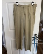 Tommy Bahama 90% Silk 10% Cotton Blend Pants Men 35x32 Biege Flat Front Tan - £12.92 GBP