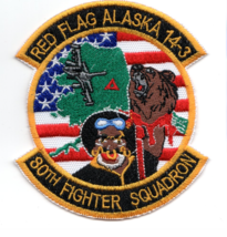 4&quot; Air Force 80TH Fighter Squadron Red Flag Alaska 14-3 Embroidered Patch - £31.33 GBP