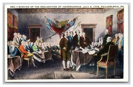 Sigining of the Declaration of Independence Philadelphia PA  UNP WB Postcard Z10 - £2.30 GBP