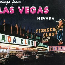 Nevada Club Greetings From Las Vegas Nevada Postcard Vintage - £9.78 GBP