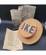 Rare Dwight D Eisenhower &quot;IKE&quot; 1952 Republican Party Convention Straw Bo... - $1,884.72 MXN