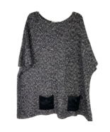 JM Collection Marled Knit Sweater Women 0X Boat Neck Pocket Relaxed Boxy... - £11.47 GBP