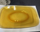 VINTAGE Yellow PLATTER OBLONG PLATTER Mid Century Modern GLASS RARE 14x9&quot; - $11.88