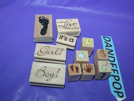 11 Piece Baby Theme Rubber Stamp Set Crafts Scrapbooking Events River City  - £31.74 GBP