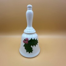 Vintage Christmas Bell Ceramic Mistletoe Holly Leaf Appx 6&quot; tall - £8.70 GBP