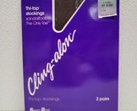 2 Pair Sears Thigh Thi-Top Stockings Cling Alon Off Black Classic Size V... - £10.20 GBP
