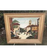 RAMON RICE Original 1975 MODERN PUEBLO LANDSCAPE PLEIN AIR VINTAGE OIL &amp;... - $1,980.00