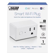 Feit Electric - Indoor Smart Wi-Fi Single Outlet Wall Plug - White - £7.81 GBP