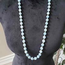 Womens Sky Blue Round Faceted Beaded Fashion Necklace - £21.33 GBP