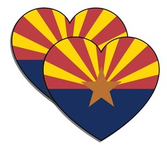 Arizona Flags Heart Love Vinyl Stickers - 2 Pack - £3.13 GBP
