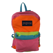 Jansport Pink Backpack Student Bookbag Travel Bag Exterior Zip Pocket Zip Close - £11.17 GBP