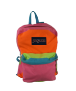 Jansport Pink Backpack Student Bookbag Travel Bag Exterior Zip Pocket Zi... - £10.99 GBP