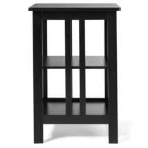 Nightstand 3-Tier Display Shelf Side Table Sofa End Table Corner Table Black - £94.31 GBP