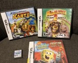 Nintendo Ds Game Lot Of 4 DreamWorks Super Star Kartz, SpongeBob, Madaga... - £22.13 GBP