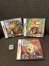 Nintendo Ds Game Lot Of 4 DreamWorks Super Star Kartz, SpongeBob, Madagascar, - £21.96 GBP