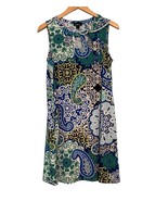 Alyx Shift Dress Paisley Pockets Stretch Blue Green Size Medium Cutout C... - $362.41 MXN