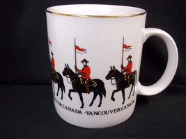 RCMP Vancouver Canada china coffee cup Mounties gold rim Aalco 10 oz - £10.37 GBP