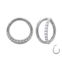 Stainless Steel Septum Clicker with Crystals - £12.66 GBP