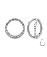 Stainless Steel Septum Clicker with Crystals - £12.49 GBP