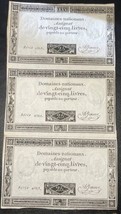 1793 (6 June) France Uncut Sheet of 3x 25 Livres Assignat Series 4261 Ba... - £59.02 GBP