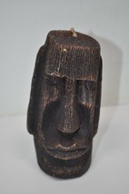 NICE Vintage 70&#39;s 80&#39;s VTG Easter Island Tiki Head Pacific Brown Candle 5&quot; - $22.79