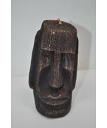 NICE Vintage 70&#39;s 80&#39;s VTG Easter Island Tiki Head Pacific Brown Candle 5&quot; - $22.79