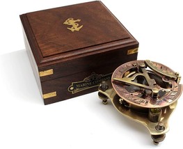 Vintage Marine Antique Brass Sundial Compass Nautical Decorative New - £34.97 GBP