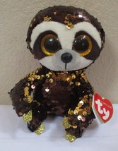 Ty Flippables 6&quot; Dangler Sloth Color Changing Sequin Plush NEW - $8.41
