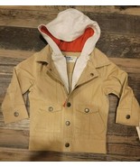 Genuine Kids Oshkosh 2T Jacket Tan Hooded Zip Snap Corduroy - £14.01 GBP