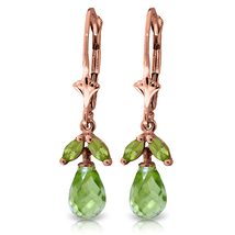 Galaxy Gold GG 14k Rose Gold Leverback Earrings with Natural Peridots - $253.99+