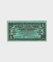 Schulte Cigar Stores&#39; Vintage One Certificate #634791 DQ Profit Sharing - $15.40