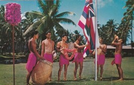 Coco Palms Hotel Hawaii HI Hawaiian Flag Raising Ceremony Postcard C42 - £2.39 GBP