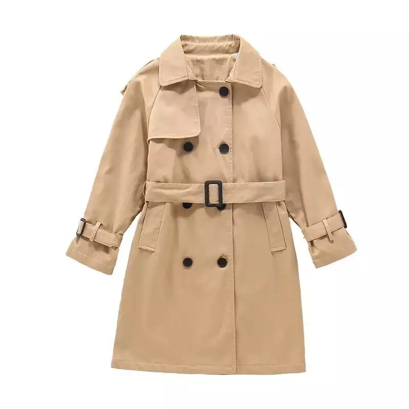 Fashion Girls Long Trench Coats   New Spring   Teens Coat Khaki Eng Style Windbr - £111.00 GBP