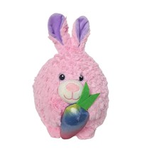 Hug &amp; Luv Pink Easter Bunny Rabbit Holding Metallic Carrot Stuffed Animal 12&quot; - £21.72 GBP