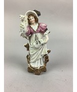 Vintage Porcelain Figurine Of A Lady Holding A Cat - 8”H - €21,49 EUR