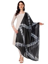 Women&#39;s Printed Chiffon Dupatta With Lace Border 2.3 Meters Length Soft Material - £11.43 GBP