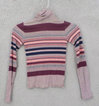 Aeropostale Turtleneck Shirt Womens Juniors SZ XS Red and Blue Stripes T... - £7.69 GBP