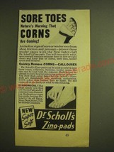 1941 Dr. Scholl&#39;s Zino-Pads Ad - Sore toes nature&#39;s warning - £13.82 GBP