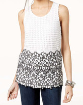 allbrand365 designer Womens Embellished Lace Shell Top, X-Large, Bright White - £26.53 GBP