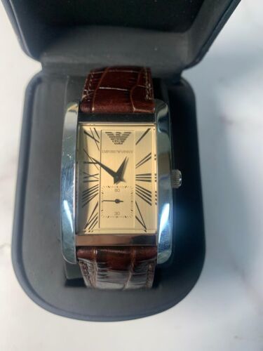 Rare EMPORIO ARMANI with box  silver tone  watch  - 220224 - $88.29