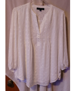 Women&#39;s Tommy Hilfiger Blouse Plus Size 2X White Sheer with Lining V-Nec... - $20.80 CAD