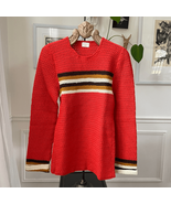 Vintage 70s Handmade Sweater Retro Boho Orange Brown S - €22,40 EUR
