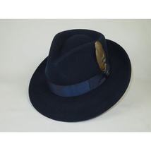 Bruno Capelo Hat Australian Wool Fedora Teardrop Crushable Bel Air BL591 Navy image 3