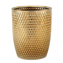 Modern Golden Small Trash Can Wastebasket, Garbage Container Bin For Bat... - £79.87 GBP