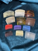 Side Hair Combs Lot of 23 Vintage Multicolor Pearl Red Purple Blue Tortoise - £15.17 GBP