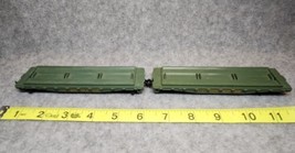 Green HO Scale 6&quot; Train Trackside Flatbed Car Lot of 2 - £11.08 GBP